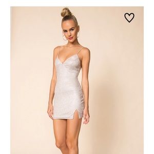 Superdown rainbow sparkle iridescent dress